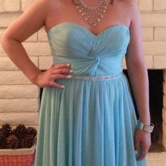 Light blue strapless prom/formal dress - Picture 1 of 8
